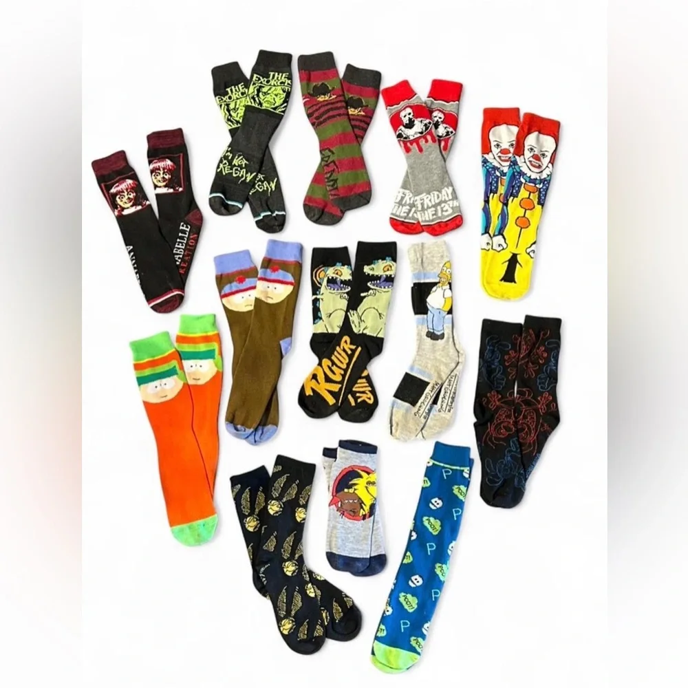 13 Assorted animated movie TV variety set of women’s Socks